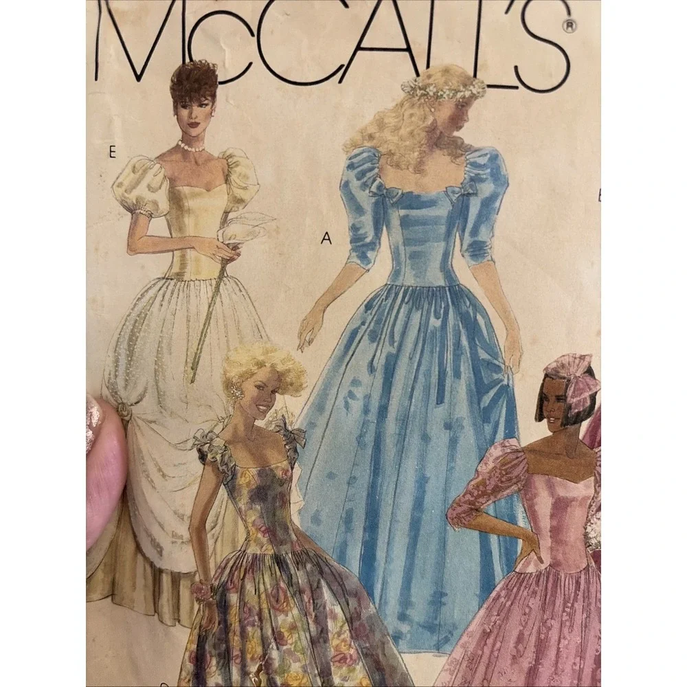 McCalls 2344 Sewing Pattern Priscilla Princess Dress Size 12 80s Bridesmaid Cut